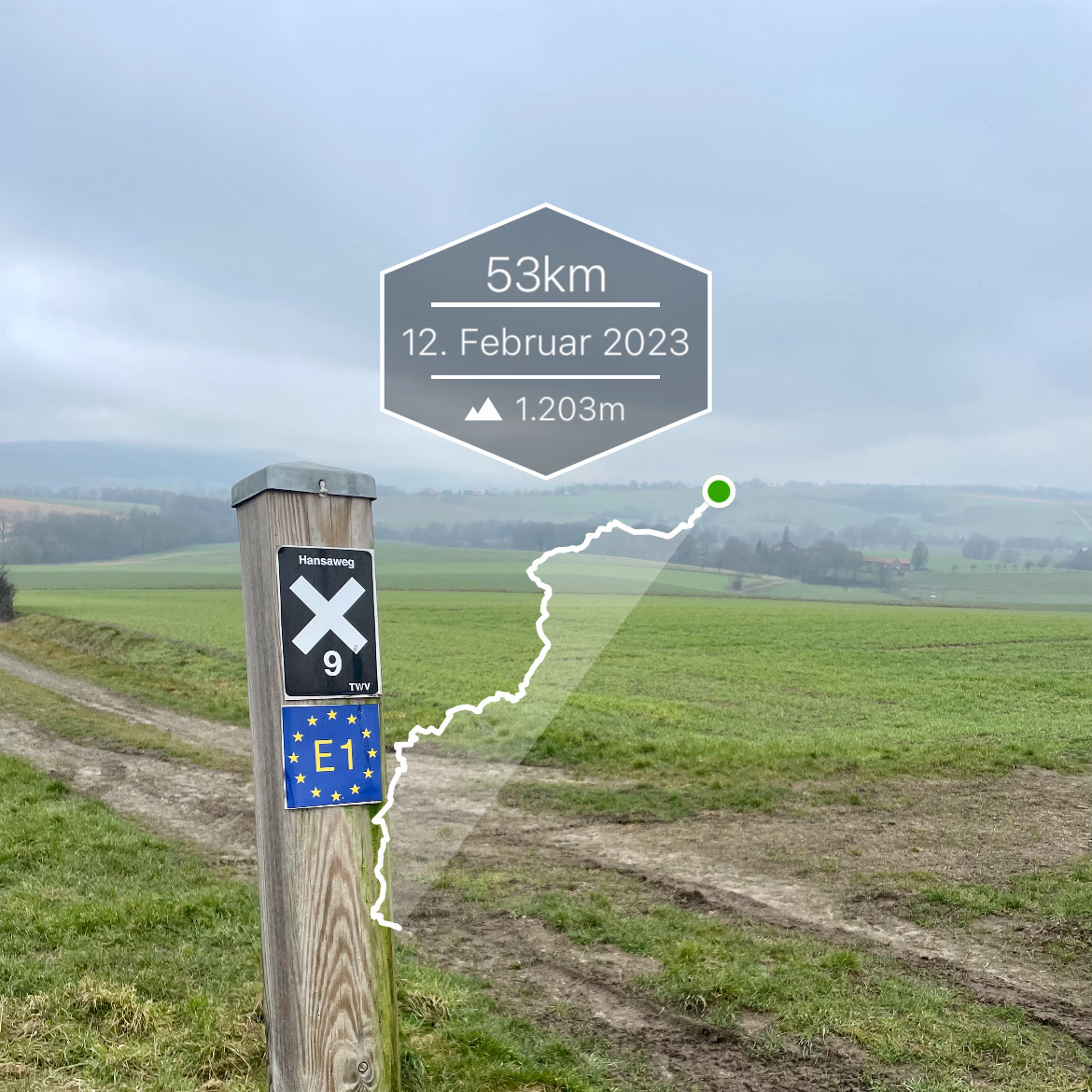 Laufen auf dem europäischen Fernwanderweg E1